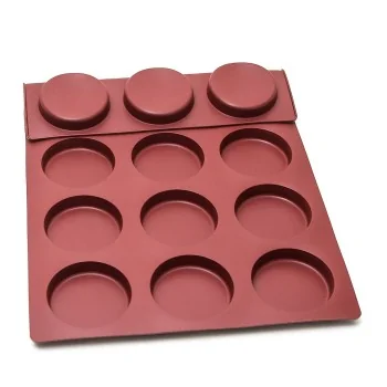 SILMAE Professional Silicone Flat Cylinder Insert Pastry Mold - Cylinder - Ø 100 mm x 20 mm – 150 ml - 15 cavity