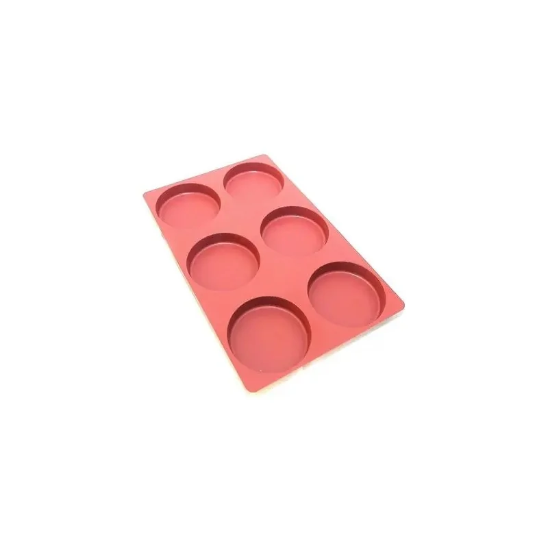 SILMAE Professional Silicone Pastry Mold - Cylinder - Ø 100 mm x 20 mm – 150 ml - 6 cavity