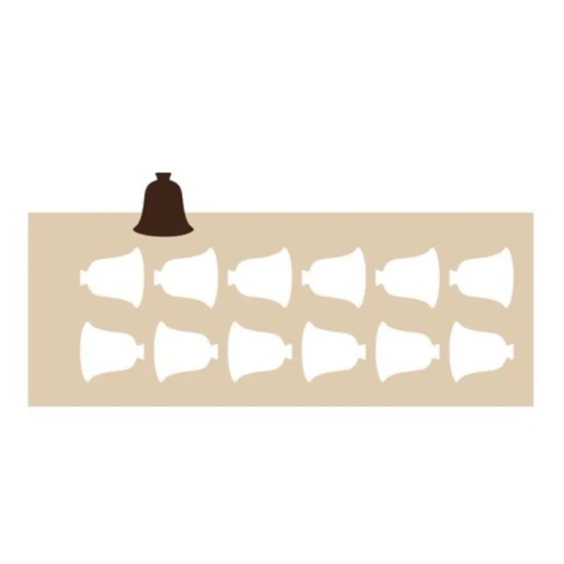 Bell Decoration Silicone Stencil Chablon Mat - 5 cm - 12 cavities