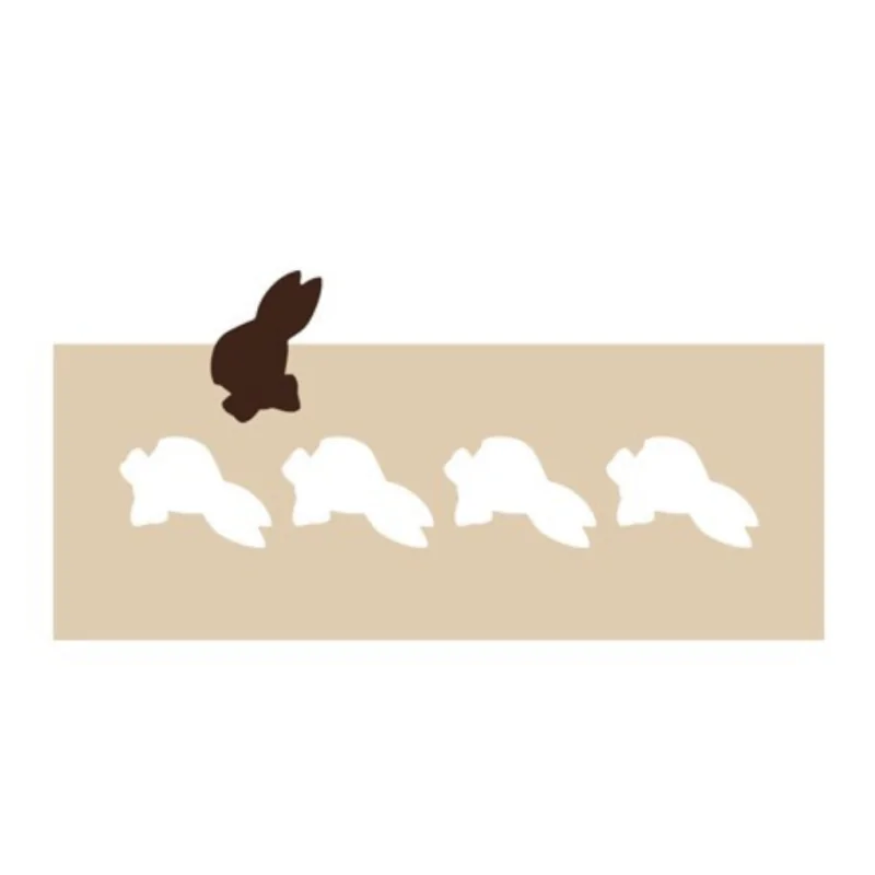 Rabbit Head Decoration Silicone Stencil Chablon Mat - 8.5 cm - 4 cavities