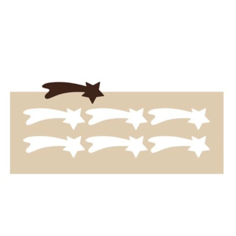 Large Shooting Star Decoration Silicone Stencil Chablon Mat - 6 cavities