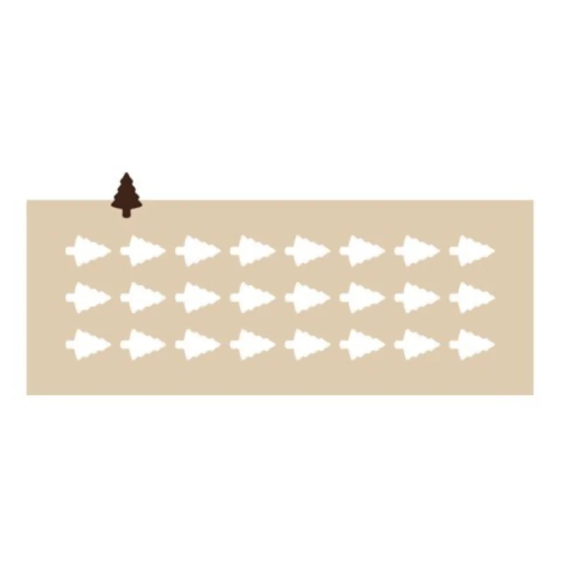 Sapin Evergreen Tree Decoration Silicone Stencil Chablon Mat - 3.5 cm - 24 cavities