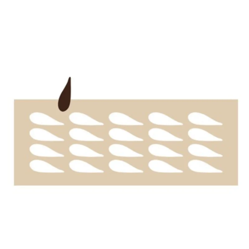Long Leaf Decoration Silicone Stencil Chablon Mat - 6 cm - 20 cavities
