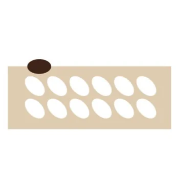 Oval Decoration Silicone Stencil Chablon Mat - 5.7 cm x 3.5 cm - 12 cavities