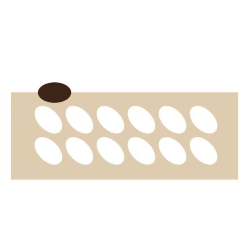 Oval Decoration Silicone Stencil Chablon Mat - 5.7 cm x 3.5 cm - 12 cavities
