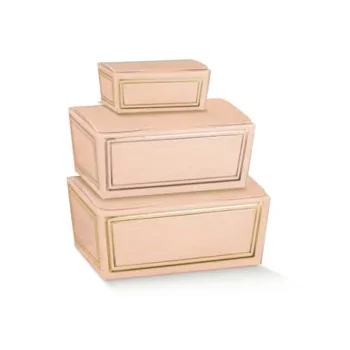 Elegant Pink Classic Chocolate Ballotin Solid Boxes - 1 Lb - 6.75'' x 3.75'' x 3.5''- Pack of 50 pcs