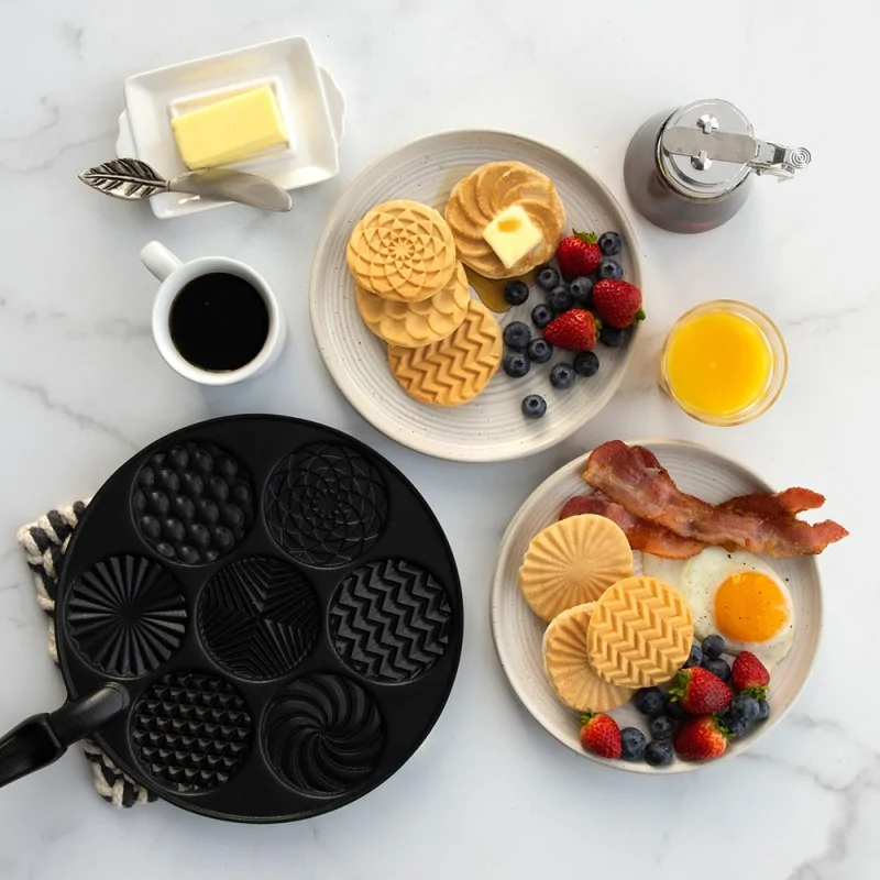Nordic Ware Cast Aluminum Patterns Pancake Pan - 7 Cavities