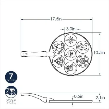 Nordic Ware Cast Aluminum Holiday Pancake Pan - 7 Cavities