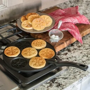 Nordic Ware Cast Aluminum Falling Snowflake Pancake Pan - 7 Cavities
