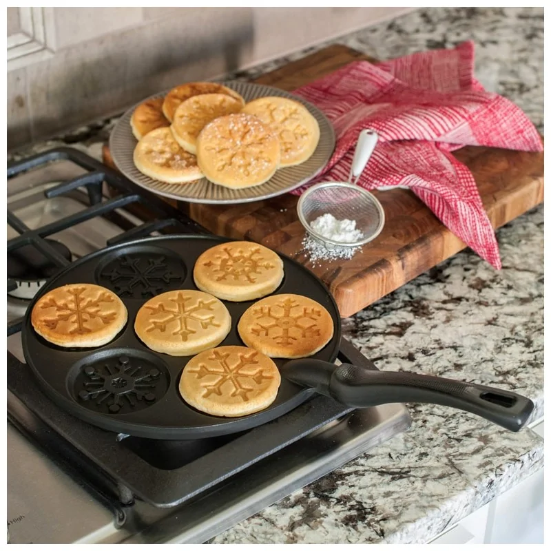 Nordic Ware Cast Aluminum Falling Snowflake Pancake Pan - 7 Cavities