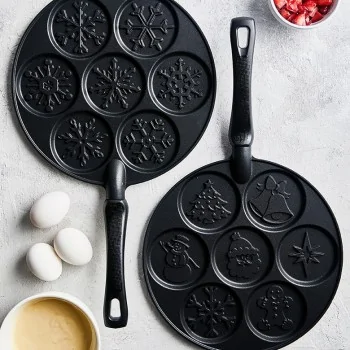 Nordic Ware Cast Aluminum Falling Snowflake Pancake Pan - 7 Cavities