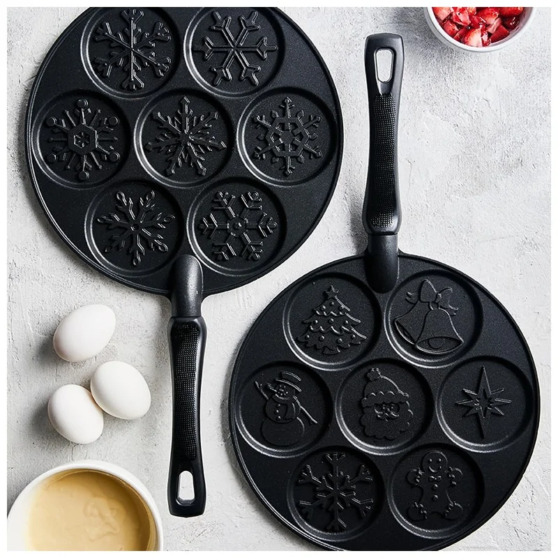 Nordic Ware Cast Aluminum Falling Snowflake Pancake Pan - 7 Cavities