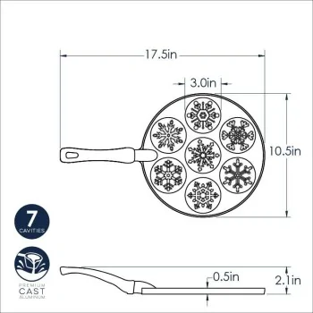 Nordic Ware Cast Aluminum Falling Snowflake Pancake Pan - 7 Cavities