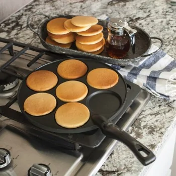 Nordic Ware Cast Aluminum Original Silver Dollar Pancake Pan - 7 Cavities