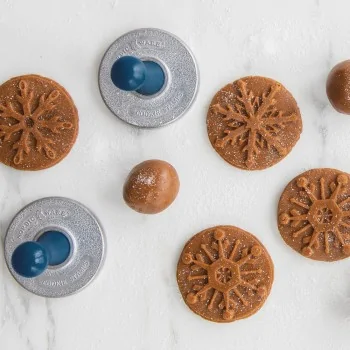 Nordic Ware Cast Aluminum Snowflake Cookie Stamps - 3 Different Shapes