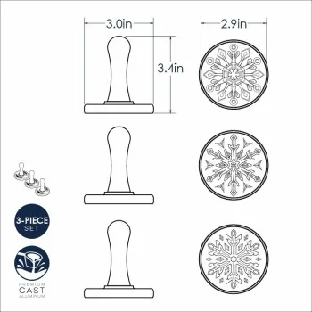 Nordic Ware Cast Aluminum Snowflake Cookie Stamps - 3 Different Shapes
