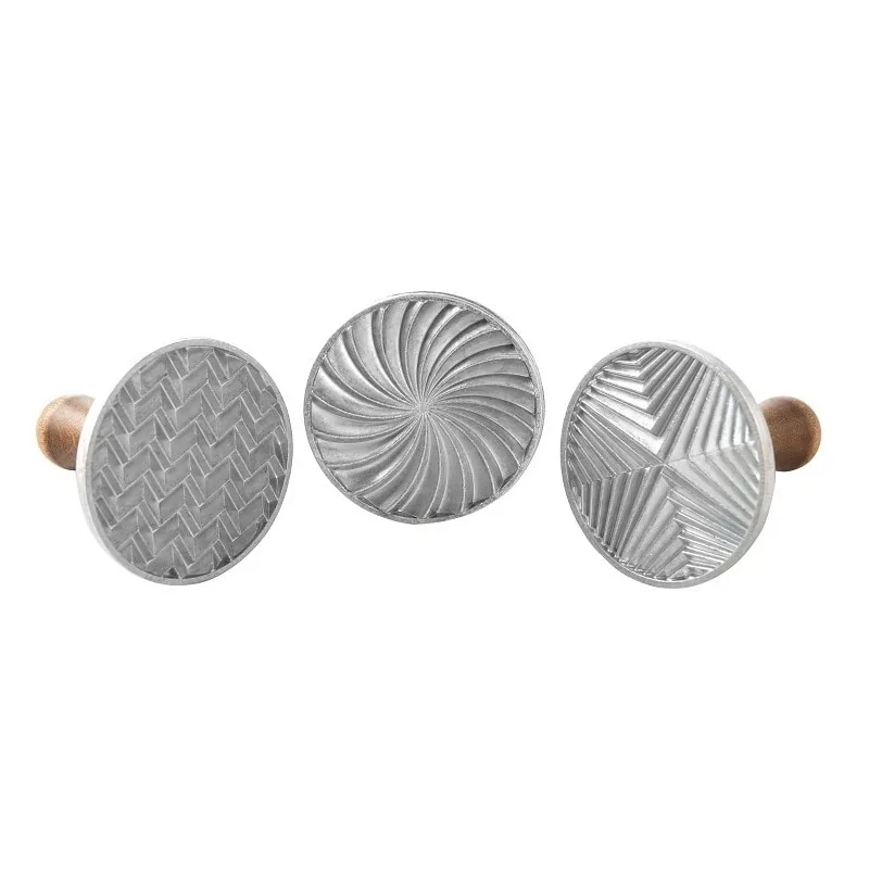 Nordic Ware Cast Aluminum Geo Cast Cookie Stamps - 3 Different Shapes