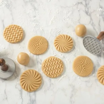 Nordic Ware Cast Aluminum Geo Cast Cookie Stamps - 3 Different Shapes