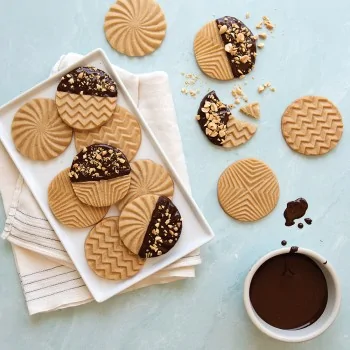 Nordic Ware Cast Aluminum Geo Cast Cookie Stamps - 3 Different Shapes