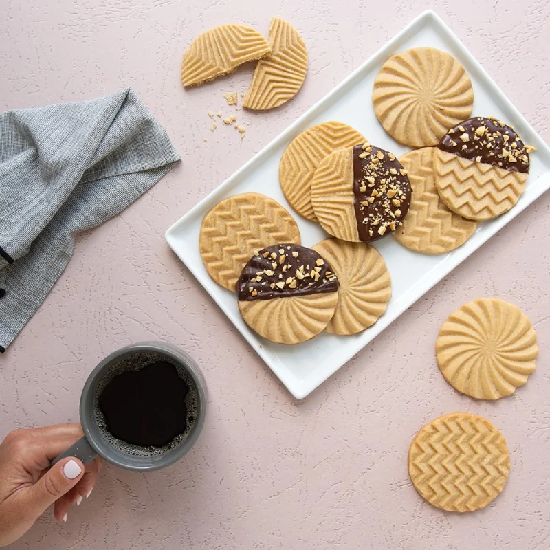 Nordic Ware Cast Aluminum Geo Cast Cookie Stamps - 3 Different Shapes