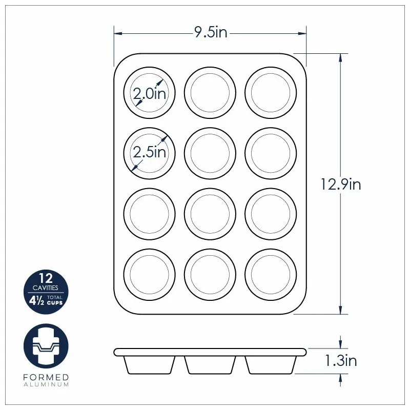 Nordic Ware Naturals® Aluminum 12 Cavity Muffin Pan