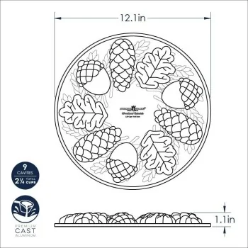 Nordic Ware Cast Aluminum Woodland Cakelet Pan - 9 Cavity