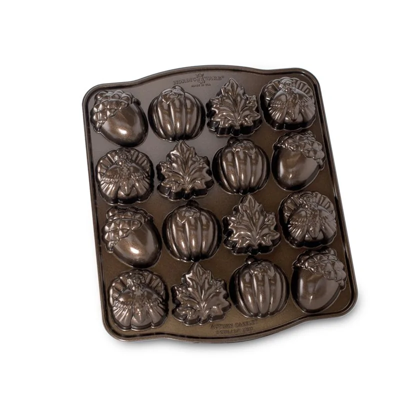 Nordic Ware Cast Aluminum Autumn Cakelet Pan - 16 Cavity