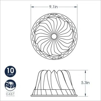 Nordic Ware Cast Aluminum Kugelhopf Bundt® Pan - 10 Cup Capacity