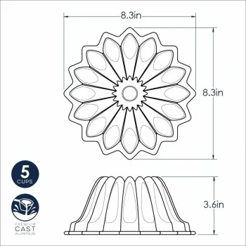 Nordic Ware Little Bundts® Commercial Cast Aluminum Lotus Bundt Pan - 5 Cup Capacity