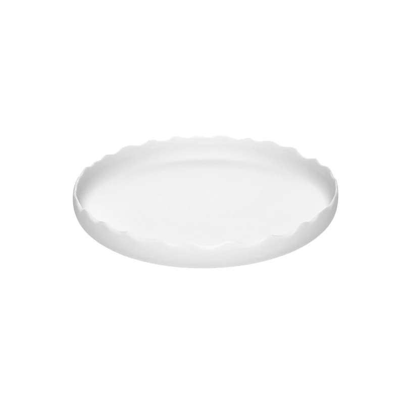 Handcrafted Fine Porcelain Plate Gourmet With Rim 21 cm - Height 3 cm - Set of 6