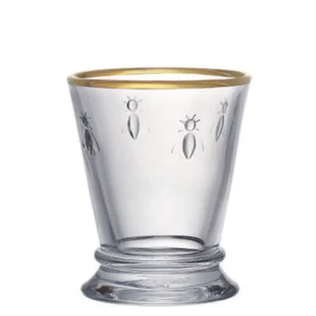 La Rochere Bee Tumbler Ltd Ed Gold Rim Ht: 4"- Diam: 3.5"- Oz: 9 oz. - Set of 4