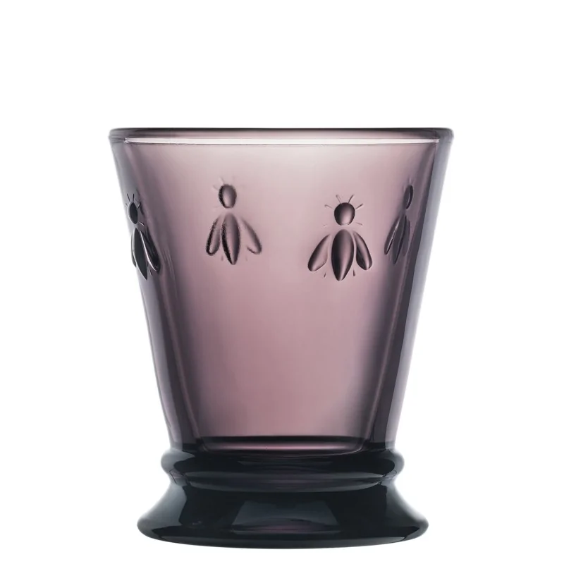 La Rochere Bee Tumbler Eggplant Ht: 4" - Diam: 3.25"- Oz: 9 oz. - Set of 6