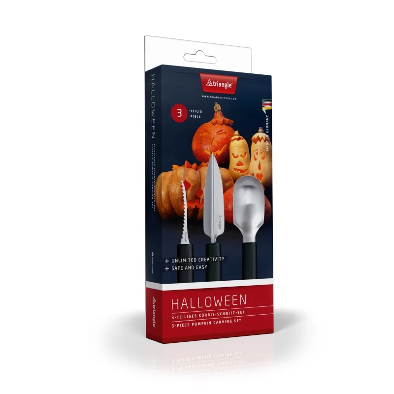 Triangle Pumpkin Carving Set. 3 - Piece