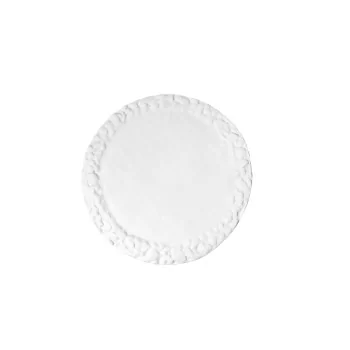 Handcrafted Fine Porcelain Flat Rounded Plate 35 cm - Without Glaze - Set of 4