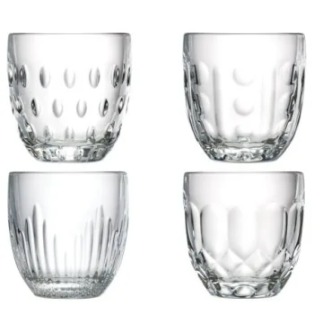 La Rochere Troquet Tumblers Ht: 3.2“- Diam: 3“- Oz: 7.8 oz. - Assorted Set of 4