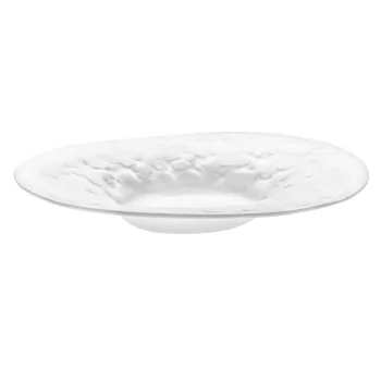 Handcrafted Fine Porcelain Gourmet Deep Plate 28 cm - Height 4.5 cm - With Glaze - Set of 4