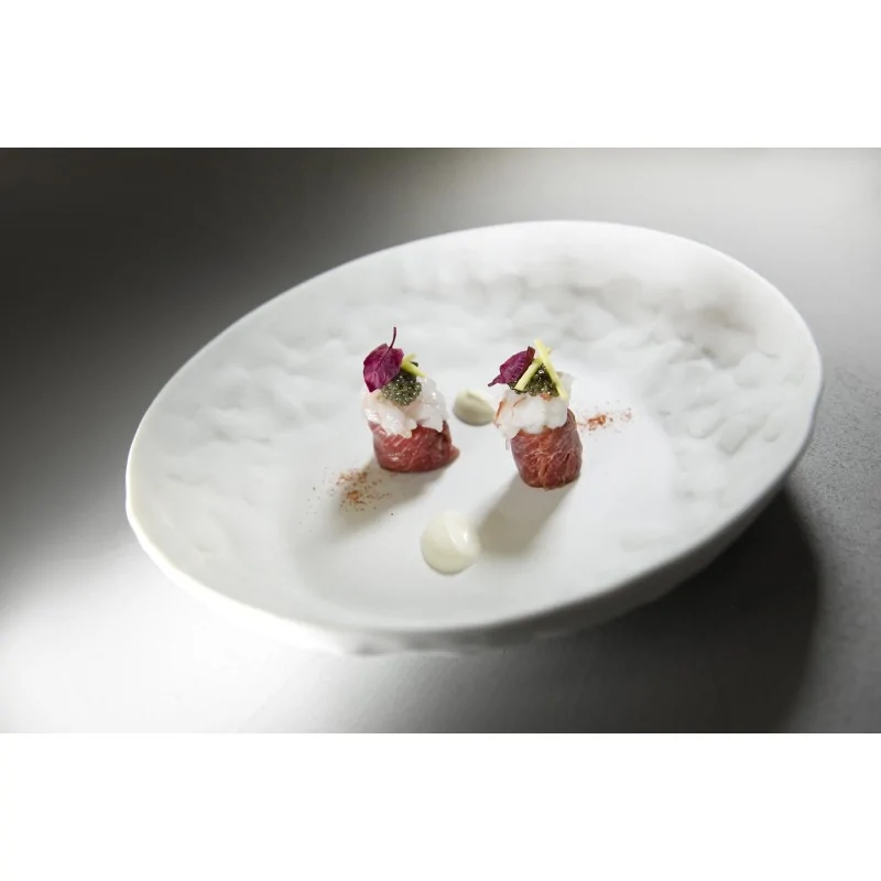 Handcrafted Fine Porcelain Gourmet Deep Plate 25 cm - Height 4.5 cm - Without Glaze - Set of 4