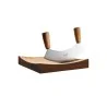 Triangle Mincing Knife Soul Ash Wood 17.5 cm. Tempered. Boxed