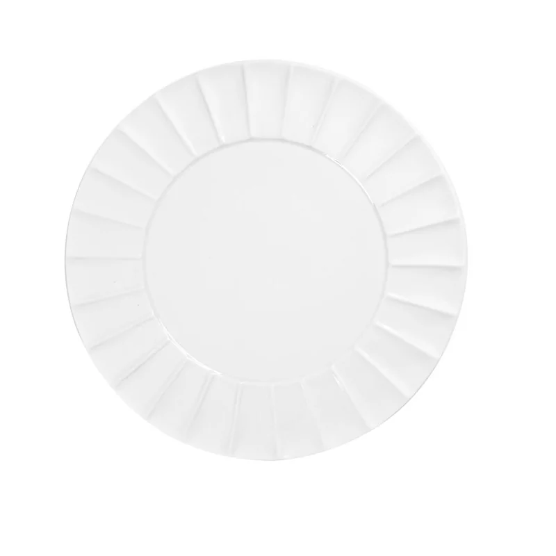 Handcrafted Fine Porcelain Flat Plate Raggio 30 cm Internal Diam. 18 cm - Set of 4