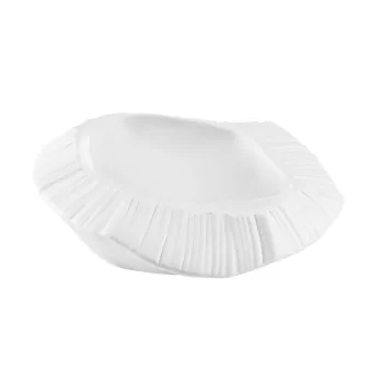 Handcrafted Fine Porcelain Gourmet Plate Origami 23 x 22 x 6.5 cm - Set of 1