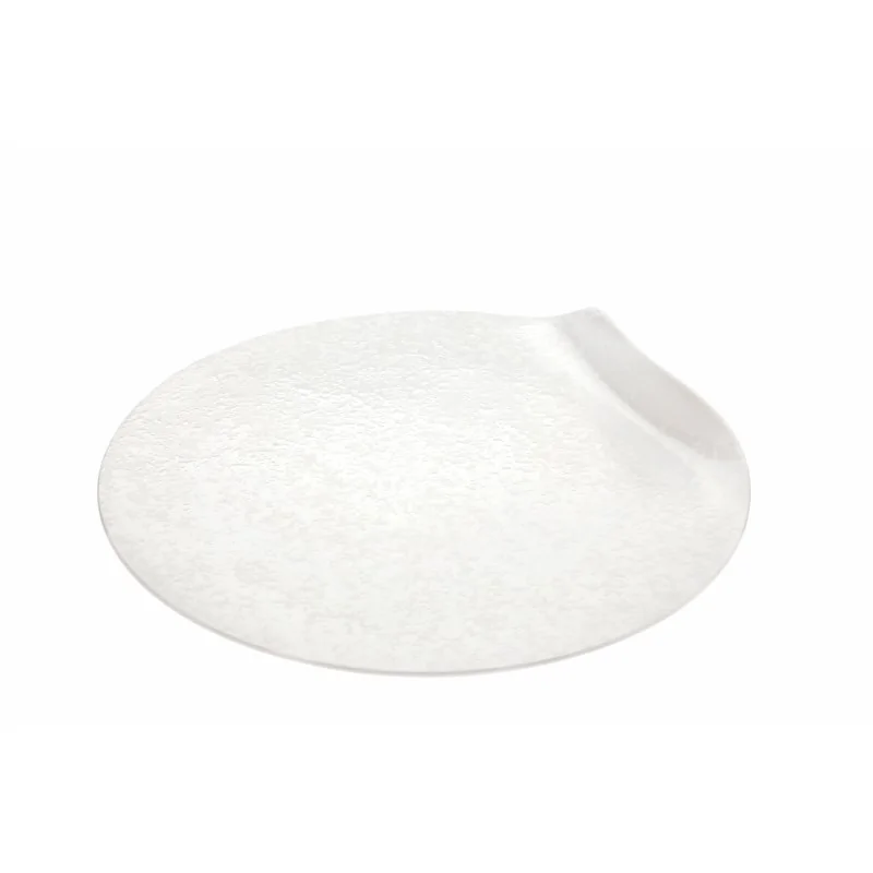Handcrafted Fine Porcelain Flat Plate "Bended" 27 cm - Set of 4