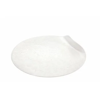 Handcrafted Fine Porcelain Flat Plate "Bended" 15 cm - Set of 6