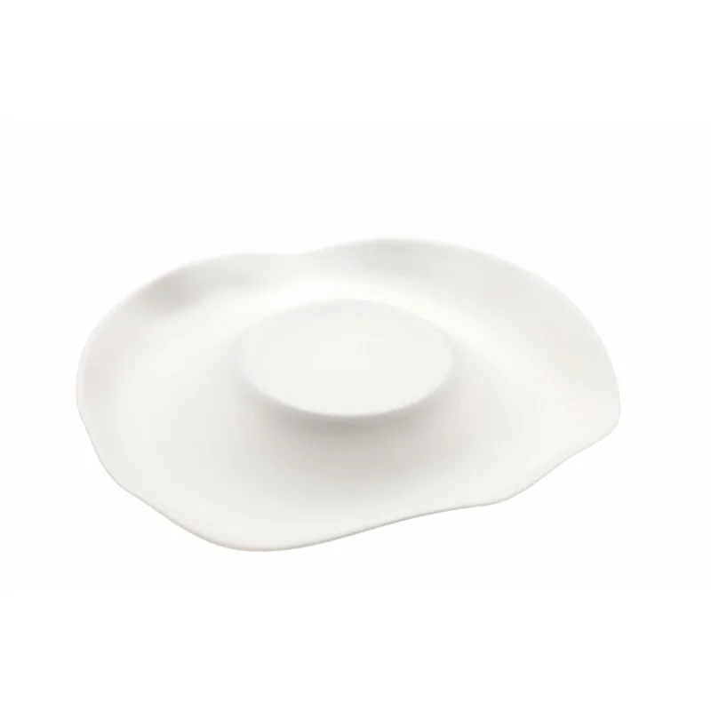 Handcrafted Fine Porcelain Deep Plate Gourmet "Reverse" 29 cm - Height 3 cm - Set of 4 Handcrafted Fine Porcelain Deep Plate Gourmet "Reverse" 29 cm - Height 3 cm - Set of 4