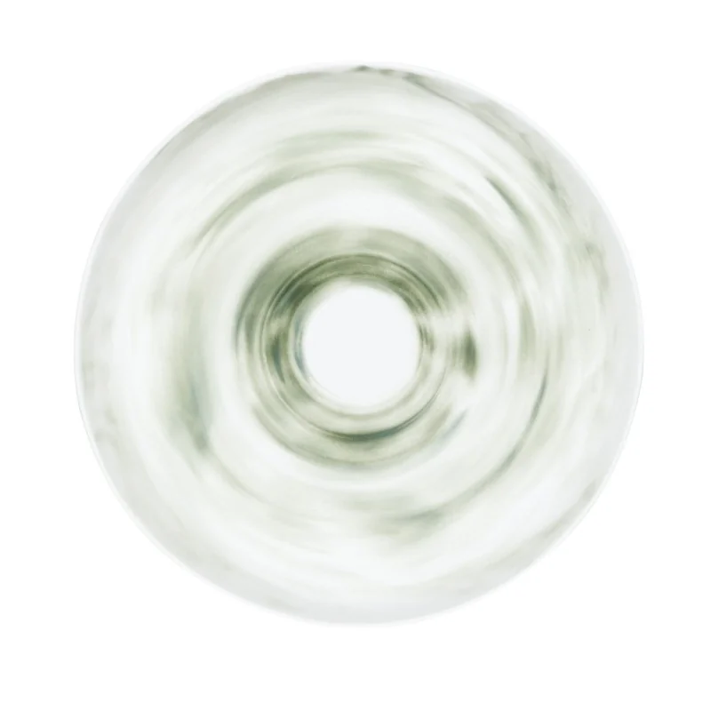 Handcrafted Fine Porcelain Deep Plate Gourmet 28 cm - Height 4.5 cm - Decor Green - Set of 4