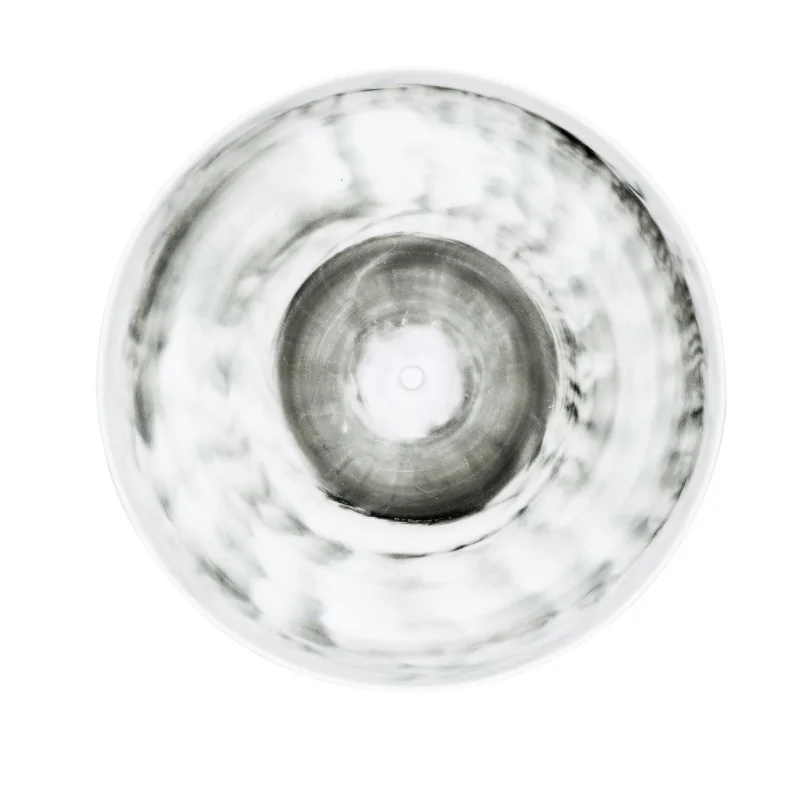 Handcrafted Fine Porcelain Deep Plate Gourmet 28 cm - Height 4.5 cm - Decor Black - Set of 4