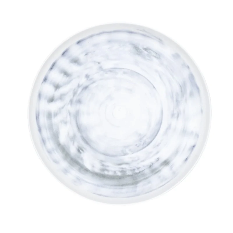Handcrafted Fine Porcelain Deep Plate Gourmet 28 cm - Height 4.5 cm - Decor Light Blue/Green - Set of 4 Handcrafted Fine Porcelain Deep Plate Gourmet 28 cm - Height 4.5 cm - Decor Light Blue/Green - Set of 4