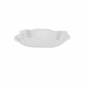 Handcrafted Fine Porcelain Rectangular Leafy 24 x 12 x 4.5 cm - Without Glaze - Set of 6