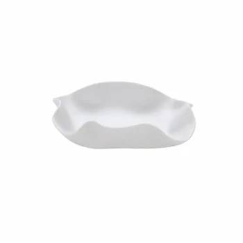 Handcrafted Fine Porcelain Square Leafy 16 cm - Height 4 cm - With Glaze - Set of 6
