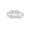 Handcrafted Fine Porcelain Square Leafy 16 cm - Height 4 cm - With Glaze - Set of 6