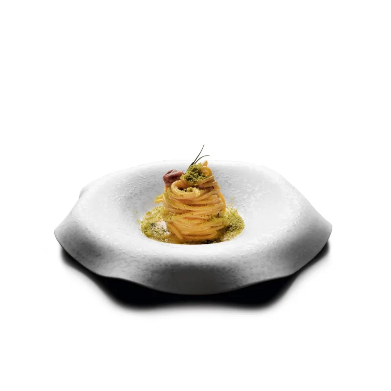 Handcrafted Fine Porcelain Deep Plate Gourmet "Reverse" 29 cm - Height 3 cm - Set of 4 Handcrafted Fine Porcelain Deep Plate Gourmet "Reverse" 29 cm - Height 3 cm - Set of 4